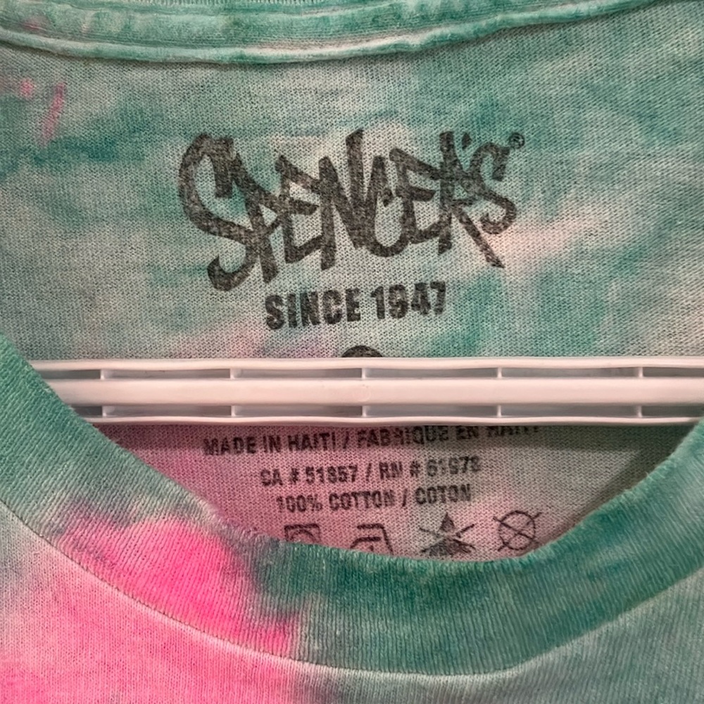 Spencer's Pink and Green Tie-Dye Anime Tee - Picture 2 of 6